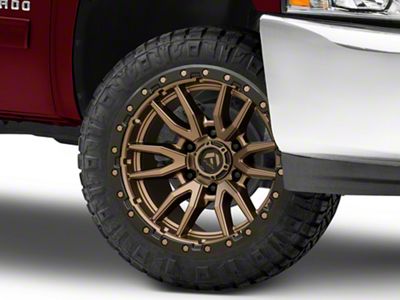 Fuel Wheels Rebel Matte Bronze with Black Bead Ring 6-Lug Wheel; 22x9; 20mm Offset (07-13 Silverado 1500)