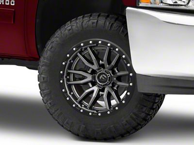 Fuel Wheels Rebel Matte Gunmetal with Black Bead Ring 6-Lug Wheel; 18x9; -12mm Offset (07-13 Silverado 1500)