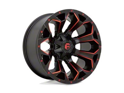 Fuel Wheels Assault Matte Black Red Milled 8-Lug Wheel; 20x9; 1mm Offset (07-14 Silverado 2500 HD)