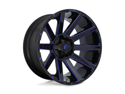 Fuel Wheels Contra Gloss Black with Blue Tinted Clear 8-Lug Wheel; 24x14; -75mm Offset (11-14 Silverado 2500 HD)