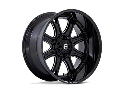 Fuel Wheels Darkstar Gloss Black Milled 8-Lug Wheel; 20x9; 1mm Offset (11-14 Silverado 2500 HD)