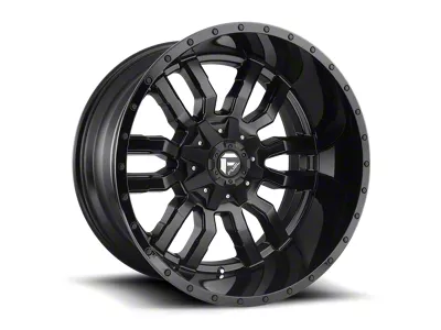 Fuel Wheels Sledge Matte Black with Gloss Black Lip 8-Lug Wheel; 18x9; 1mm Offset (07-14 Silverado 2500 HD)