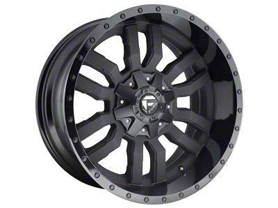 Fuel Wheels Sledge Matte Black with Gloss Black Lip 8-Lug Wheel; 18x9; 20mm Offset (11-14 Silverado 2500 HD)