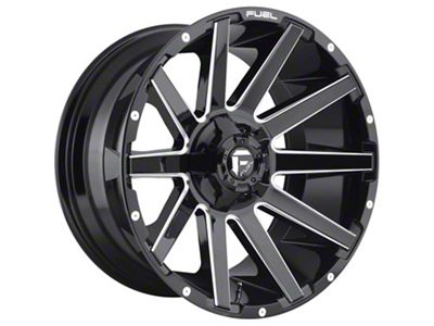 Fuel Wheels Contra Gloss Black Milled 8-Lug Wheel; 20x10; -18mm Offset (11-14 Silverado 3500 HD SRW)