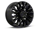 Fuel Wheels Flame Blackout 8-Lug Wheel; 20x9; 1mm Offset (11-14 Silverado 3500 HD SRW)