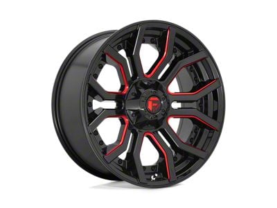 Fuel Wheels Rage Gloss Black with Red Tinted Clear 8-Lug Wheel; 22x10; -18mm Offset (11-14 Silverado 3500 HD SRW)