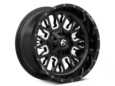 Fuel Wheels Stroke Gloss Black Milled 8-Lug Wheel; 20x10; -18mm Offset (11-14 Silverado 3500 HD SRW)