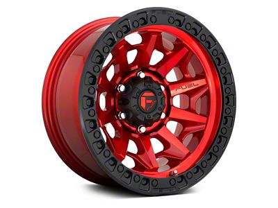 Fuel Wheels Covert Candy Red with Black Bead Ring 6-Lug Wheel; 17x9; 1mm Offset (07-14 Tahoe)