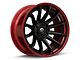 Fuel Wheels Fusion Forged Burn Matte Black with Candy Red Lip 6-Lug Wheel; 24x12; -44mm Offset (07-14 Tahoe)