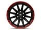 Fuel Wheels Fusion Forged Burn Matte Black with Candy Red Lip 6-Lug Wheel; 24x12; -44mm Offset (07-14 Tahoe)