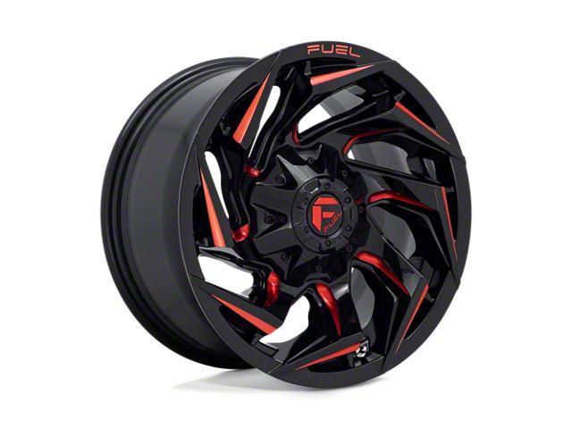 Fuel Wheels Reaction Gloss Black Milled with Red Tint 6-Lug Wheel; 17x9; 1mm Offset (07-14 Tahoe)