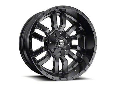 Fuel Wheels Sledge Matte Black Gloss Black Lip 6-Lug Wheel; 17x9; 2mm Offset (07-14 Tahoe)