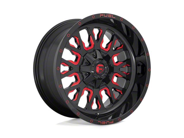 Fuel Wheels Stroke Gloss Black with Red Tinted Clear 6-Lug Wheel; 17x9; 1mm Offset (07-14 Tahoe)