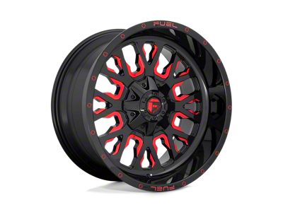 Fuel Wheels Stroke Gloss Black with Red Tinted Clear 6-Lug Wheel; 22x12; -44mm Offset (07-14 Tahoe)