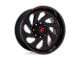 Fuel Wheels Vortex Gloss Black with Red Tinted Clear 6-Lug Wheel; 20x12; -44mm Offset (07-14 Tahoe)