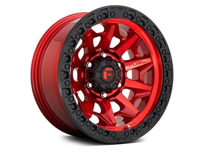 Fuel Wheels Covert Candy Red with Black Bead Ring 6-Lug Wheel; 17x9; -12mm Offset (07-14 Yukon)