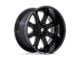 Fuel Wheels Darkstar Gloss Black Milled 6-Lug Wheel; 22x10; 10mm Offset (07-14 Yukon)