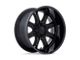 Fuel Wheels Darkstar Matte Black with Gloss Black Lip 6-Lug Wheel; 22x10; 10mm Offset (07-14 Yukon)