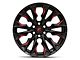 Fuel Wheels Flame Gloss Black Milled with Candy Red 6-Lug Wheel; 22x10; -18mm Offset (07-14 Yukon)