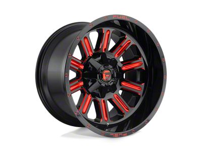 Fuel Wheels Hardline Gloss Black with Red Tinted Clear 6-Lug Wheel; 18x9; -12mm Offset (07-14 Yukon)