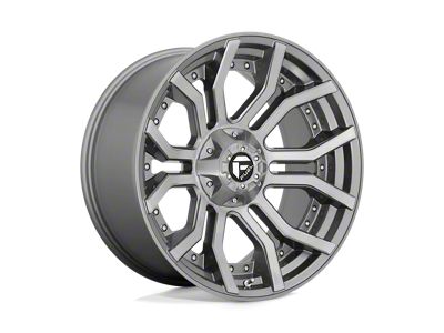 Fuel Wheels Rage Platinum Brushed Gunmetal with Tinted Clear 6-Lug Wheel; 22x10; -18mm Offset (07-14 Yukon)