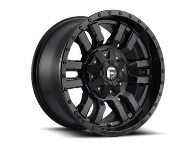 Fuel Wheels Sledge Matte Black with Gloss Black Lip 6-Lug Wheel; 22x10; -18mm Offset (07-14 Yukon)