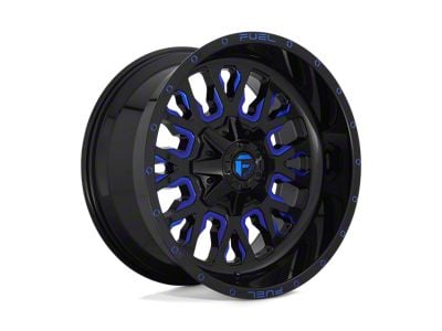 Fuel Wheels Stroke Gloss Black with Blue Tinted Clear 6-Lug Wheel; 18x9; 20mm Offset (07-14 Yukon)