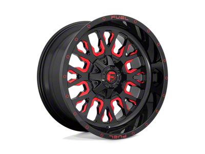 Fuel Wheels Stroke Gloss Black with Red Tinted Clear 6-Lug Wheel; 22x10; 10mm Offset (07-14 Yukon)