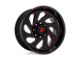 Fuel Wheels Vortex Gloss Black with Red Tinted Clear 6-Lug Wheel; 20x10; -18mm Offset (07-14 Yukon)