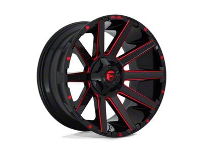 Fuel Wheels Contra Gloss Black with Red Tinted Clear 8-Lug Wheel; 20x10; -18mm Offset (08-10 F-250 Super Duty)