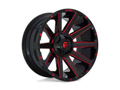 Fuel Wheels Contra Gloss Black with Red Tinted Clear 8-Lug Wheel; 20x9; 1mm Offset (08-10 F-250 Super Duty)