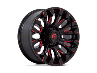 Fuel Wheels Quake Gloss Black Milled with Red Tint 8-Lug Wheel; 20x9; 1mm Offset (08-10 F-250 Super Duty)