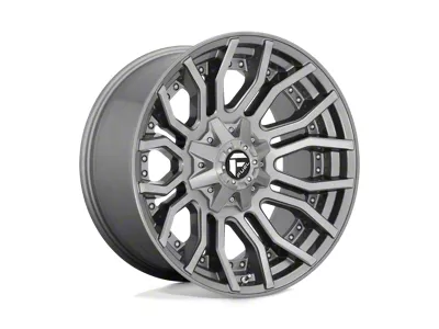 Fuel Wheels Rage Platinum Brushed Gunmetal with Tinted Clear 8-Lug Wheel; 20x10; -18mm Offset (08-10 F-250 Super Duty)