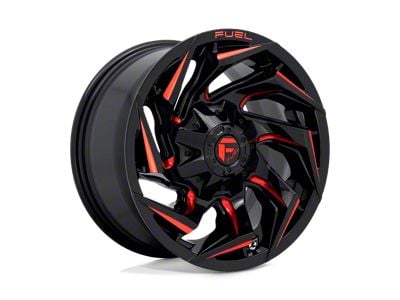 Fuel Wheels Reaction Gloss Black Milled with Red Tint 8-Lug Wheel; 18x9; 1mm Offset (08-10 F-250 Super Duty)