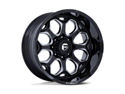 Fuel Wheels Scepter Gloss Black Milled 8-Lug Wheel; 20x9; 1mm Offset (08-10 F-250 Super Duty)