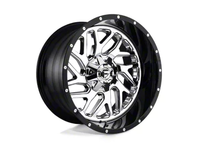 Fuel Wheels Triton Chrome with Gloss Black Lip 8-Lug Wheel; 22x12; -44mm Offset (08-10 F-250 Super Duty)