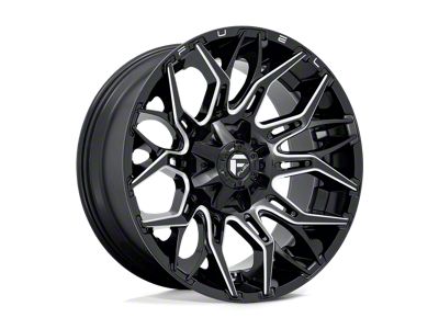 Fuel Wheels Twitch Glossy Black Milled 8-Lug Wheel; 22x10; -18mm Offset (08-10 F-250 Super Duty)