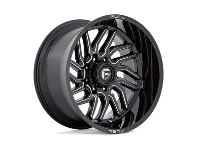 Fuel Wheels Hurricane Gloss Black Milled 8-Lug Wheel; 20x9; 1mm Offset (08-10 F-350 Super Duty SRW)