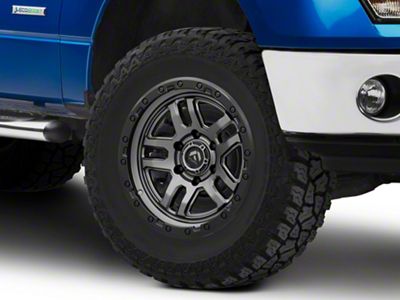 Fuel Wheels Ammo Matte Gunmetal with Black Bead Ring 6-Lug Wheel; 18x9; 1mm Offset (09-14 F-150)