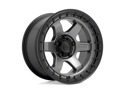 Fuel Wheels Block Matte Gunmetal with Black Ring 6-Lug Wheel; 18x9; 20mm Offset (09-14 F-150)