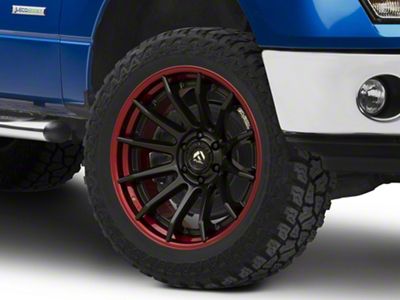 Fuel Wheels Fusion Forged Burn Matte Black with Candy Red Lip 6-Lug Wheel; 22x10; -18mm Offset (09-14 F-150)