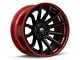 Fuel Wheels Fusion Forged Burn Matte Black with Candy Red Lip 6-Lug Wheel; 22x10; -18mm Offset (09-14 F-150)