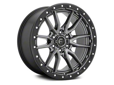 Fuel Wheels Rebel Matte Gunmetal with Black Bead Ring 6-Lug Wheel; 20x10; -18mm Offset (09-14 F-150)