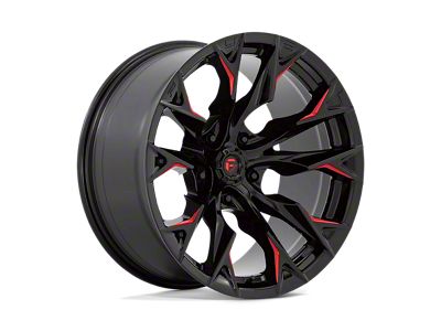 Fuel Wheels Flame Gloss Black Milled with Candy Red 5-Lug Wheel; 20x10; -18mm Offset (09-18 RAM 1500)