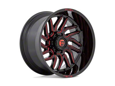Fuel Wheels Hurricane Gloss Black Milled with Red Tint 5-Lug Wheel; 24x12; -44mm Offset (09-18 RAM 1500)