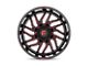 Fuel Wheels Hurricane Gloss Black Milled with Red Tint 5-Lug Wheel; 24x12; -44mm Offset (09-18 RAM 1500)