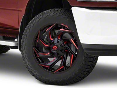 Fuel Wheels Reaction Gloss Black Milled with Red Tint 8-Lug Wheel; 20x9; 20mm Offset (10-18 RAM 2500)