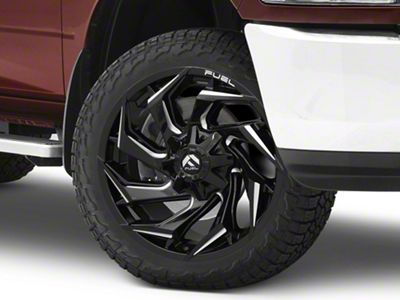 Fuel Wheels Reaction Gloss Black Milled 8-Lug Wheel; 22x10; -18mm Offset (10-18 RAM 2500)