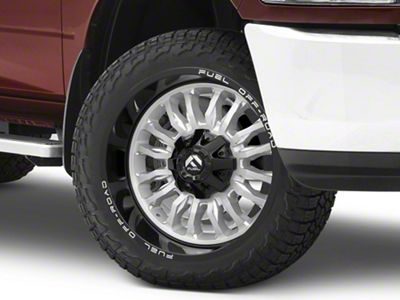 Fuel Wheels Arc Silver Brushed Face with Milled Black Lip 8-Lug Wheel; 22x12; -44mm Offset (10-18 RAM 3500 SRW)