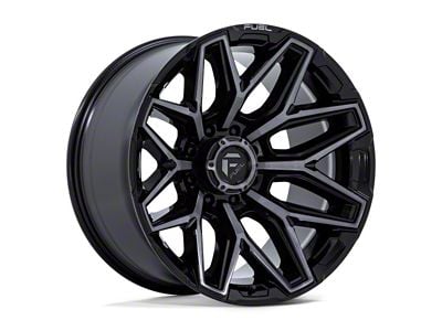 Fuel Wheels Flux Gloss Black Brushed Face with Gray Tint 8-Lug Wheel; 20x10; -18mm Offset (10-18 RAM 3500 SRW)